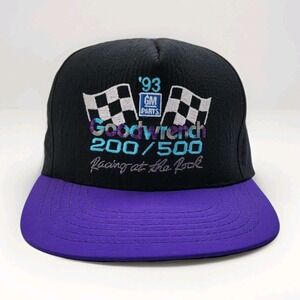 Vintage 1993 Goodwrench 200/500 Nascar Hat Purple Black Snapback Cap‎ Rockingham